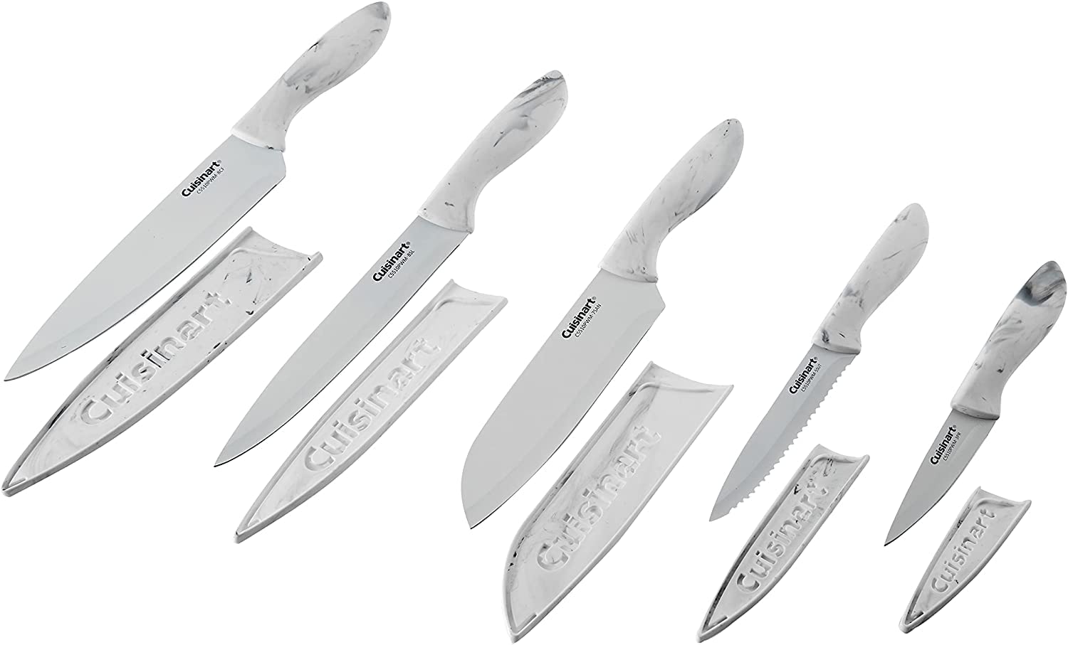 Cuisinart C55-12PCKSAM 12-Piece Ceramic Coated Stainless Steel Knives， Comes with 6-Blades and 6-Blade Guards， Color Coded to Reduce Risk of Cross Contamination， Jewel - Image 2